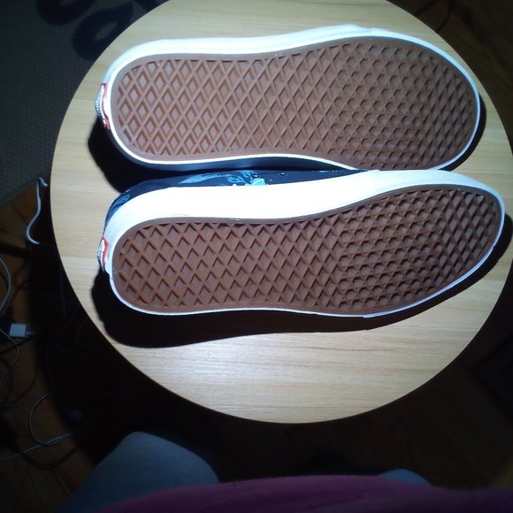 VANS MENS SZ 10.5 SNEAKER Custom Palms Blue Print NWOT - Picture 4 of 7